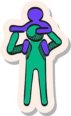 EPS 해외이미지 스티커 일러스트 사람모양 사람없음 초록색 보라색 심볼 목마타기 해외일러스트 모양 컬러 승차 파일형식 벡터 이미지허브