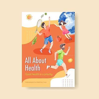 EPS 해외이미지 여자 남자 포스터 지구 리플렛 일러스트 서브 건강 들기 성인 달리기 운동 태양 건강관리 주황색 테니스라켓 테니스공 성인만 해외일러스트 자연요소 컬러 공 모션 관리 사람 테니스 라켓 테니스용품 파일형식 벡터 이미지허브