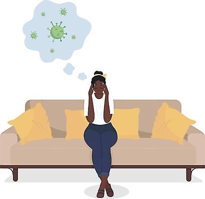 EPS 해외이미지 전신 여자 말풍선 쿠션 일러스트 스트레스 한명 앉기 성인 소파 고통 바이러스 질병 불안 공포 성인여자한명만 코로나바이러스 델타변이바이러스 오미크론 해외일러스트 1 감정 의자 의학 모션 사람 여자한명만 성인여자만 파일형식 벡터 이미지허브