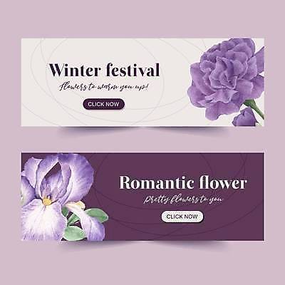 EPS 해외이미지 템플릿 잎 일러스트 사람없음 보라색 난초 난초꽃 작약 겨울축제 해외일러스트 식물 꽃 컬러 겨울 축제 파일형식 벡터 이미지허브