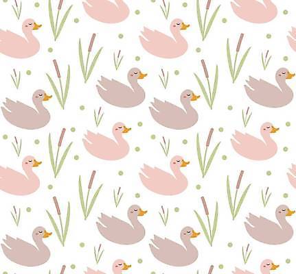 EPS 해외이미지 무료이미지 분홍색 백그라운드 패턴 일러스트 오리 사람없음 눈감음 강아지풀 버들잎 해외일러스트 식물 컬러 잎 무늬 모션 조류 한해살이풀 파일형식 벡터 이미지허브