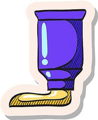 EPS 해외이미지 스티커 일러스트 사람없음 노란색 보라색 물감 심볼 해외일러스트 컬러 미술도구 파일형식 벡터 이미지허브