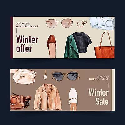 EPS 해외이미지 디자인 배너 옷 신발 티셔츠 겨울 가방 일러스트 바지 사람없음 선글라스 갈색 세일 귀걸이 핸드백 코트 청바지 의류샵 스타일 시즌오프 해외일러스트 잡화 계절 안경 컬러 셔츠 장신구 하의 외투 파일형식 벡터 이미지허브