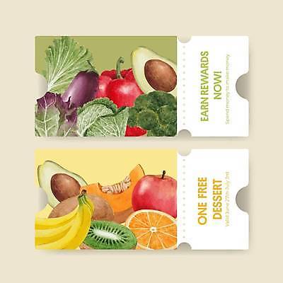 EPS 해외이미지 영어 채소 오렌지 일러스트 호박 가지 파프리카 바나나 키위 타이포그라피 사람없음 초록색 노란색 티켓 사과 브로콜리 상품권 양배추 아보카도 해외일러스트 문자 컬러 과일 파일형식 벡터 이미지허브
