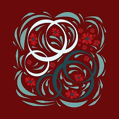 EPS 해외이미지 디자인 꽃 잎 일러스트 미술 사람없음 빨간색 회색 화려 민화 해외일러스트 식물 컬러 컨셉 문화예술 그림 파일형식 벡터 이미지허브