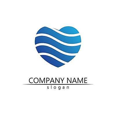 EPS 해외이미지 일러스트 비즈니스 추상 사람없음 파란색 하트 심볼 웨이브 심플 물결무늬 해외일러스트 모양 물결 컬러 무늬 파일형식 벡터 이미지허브