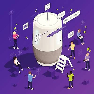 EPS 해외이미지 전신 디자인 응시 여자 남자 백그라운드 말풍선 일러스트 사다리 들기 앉기 여러명 성인 노트북 스마트폰 보라색 스피커 네트워크 스마트 아이소메트릭 사물인터넷 얼굴없음 성인만 AI_인공지능 해외일러스트 시선 컬러 음향기기 다수 컨셉 모션 정보기술 사람 전자제품 핸드폰 스마트기기 도구 파일형식 벡터 이미지허브