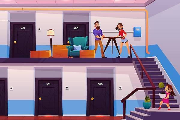 EPS 해외이미지 전신 식물 여자 남자 딸 화분 어린이 가구 백그라운드 일러스트 가족 탁자 엄마 들기 성인 세명 상자 소파 계단 스탠드 운반 복도 아빠 이사 이삿짐 해외일러스트 생활용품 의자 관계 모션 조명 사람 파일형식 벡터 이미지허브