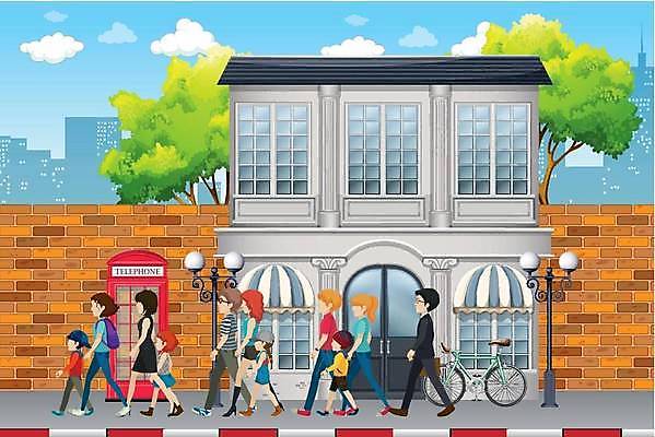 EPS 해외이미지 클립아트 나무 여자 남자 어린이 백그라운드 일러스트 벽지 벽돌 거리 미술 사람 정장 소년 성인 건물 그래픽 자전거 램프 도시 만화 전화기 그림 클립 장면 부스 해외일러스트 식물 건축물 옷 문화예술 조명 바이크 파일형식 벡터 이미지허브