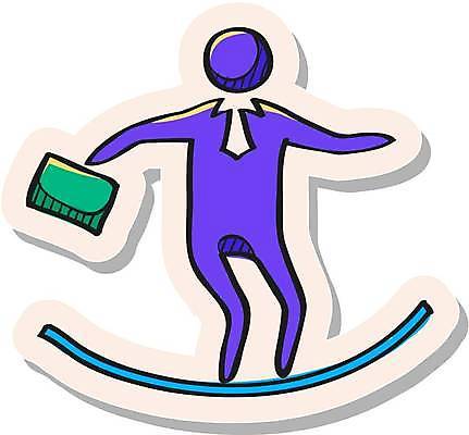 EPS 해외이미지 스티커 곡선 서류가방 일러스트 비즈니스 사업가 사람모양 들기 사람없음 보라색 서핑 심볼 해외일러스트 모양 직업 선 컬러 가방 모션 수상스포츠 파일형식 벡터 이미지허브