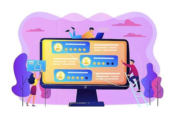 EPS 해외이미지 전신 라이프스타일 여자 남자 엎드리기 일러스트 비즈니스 사다리 서기 성인 세명 노트북 모니터 최고 고객 손모양 평가 리뷰 별점 얼굴없음 성인만 해외일러스트 모양 모션 사람 생활 전자제품 컴퓨터 도구 점수 파일형식 벡터 손_신체부위 이미지허브