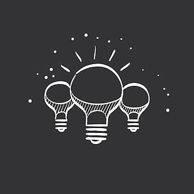 EPS 해외이미지 컨셉 일러스트 전구 아이디어 사람없음 검은색 흰색 심플 해외일러스트 컬러 파일형식 벡터 이미지허브