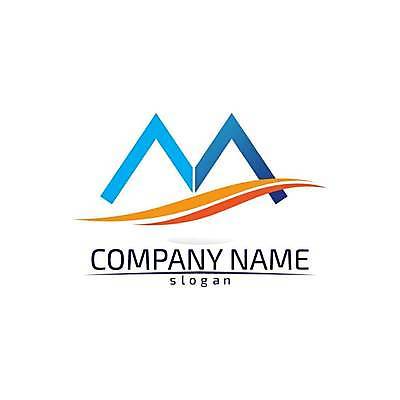 EPS 해외이미지 디자인 일러스트 추상 사람없음 파란색 주황색 심볼 M 해외일러스트 알파벳 컬러 무늬 파일형식 벡터 이미지허브