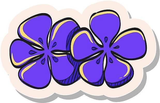 EPS 해외이미지 꽃 스티커 일러스트 사람없음 보라색 심볼 해외일러스트 식물 컬러 파일형식 벡터 이미지허브