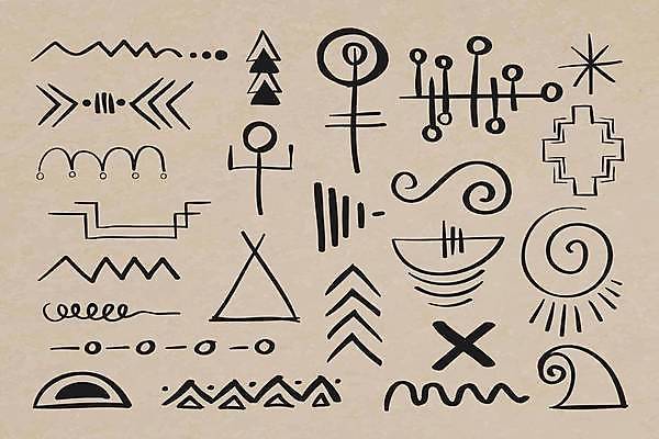 EPS 해외이미지 디자인 물결 곡선 일러스트 추상 사람없음 세트 회오리 삼각형 X 아치 손그림 엘리먼트 지그재그 해외일러스트 도형 알파벳 선 무늬 파일형식 벡터 이미지허브