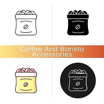 EPS 해외이미지 일러스트 사람없음 세트 원두 원형 커피자루 해외일러스트 도형 커피 자루 파일형식 벡터 이미지허브