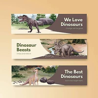 EPS 해외이미지 템플릿 일러스트 세마리 사람없음 공룡 백악기 베이지색 트리케라톱스 티라노사우루스 파라사우롤로푸스 해외일러스트 컬러 파충류 3 육식공룡 초식공룡 파일형식 벡터 이미지허브