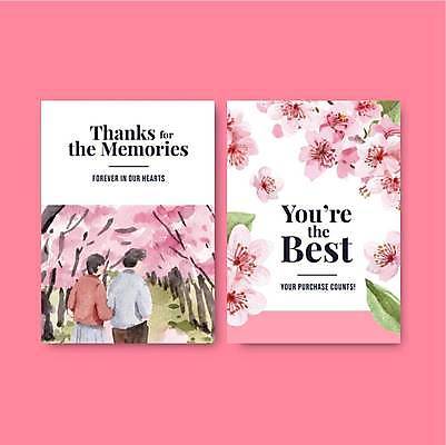 EPS 해외이미지 템플릿 커플 여자 남자 일러스트 상반신 성인 두명 팔짱 봄 벚꽃 벚나무 성인만 해외일러스트 나무 계절 꽃 관계 모션 사람 파일형식 벡터 이미지허브