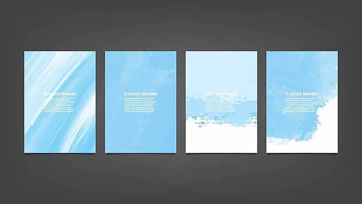 EPS 해외이미지 디자인 배너 하늘색 백그라운드 일러스트 추상 사람없음 세로 세트 해외일러스트 무늬 파란색 파일형식 벡터 이미지허브