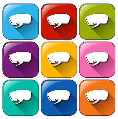EPS 해외이미지 말풍선 일러스트 버튼 사람없음 컬러풀 해외일러스트 컬러 파일형식 벡터 이미지허브