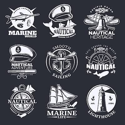 EPS 해외이미지 일러스트 조개 등대 어류 사람없음 세트 라벨 망원경 종 고래 노 키_배핸들 함선 해군 해마 해군모자 해외일러스트 배_교통 포유류 어패류 군대 프레임 바다동물 수중동물 핸들 군모 선박 파일형식 벡터 이미지허브