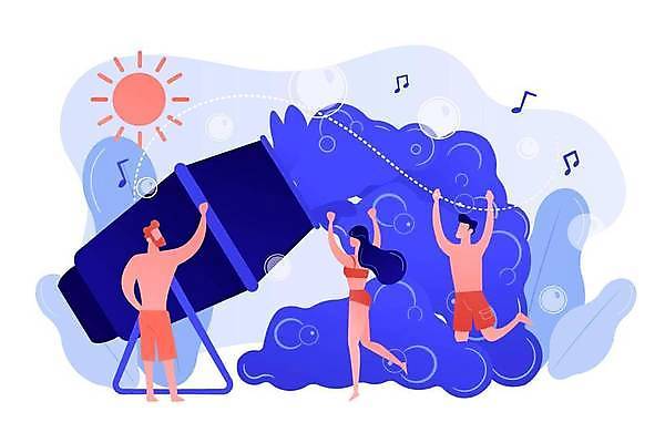 EPS 해외이미지 전신 라이프스타일 여자 남자 수영복 일러스트 물놀이 서기 성인 세명 태양 파티 점프 거품 만세 춤 비눗방울 즐거움 거품기 얼굴없음 성인만 해외일러스트 자연요소 옷 감정 모션 놀이 주방용품 문화예술 사람 이벤트 생활 파일형식 벡터 이미지허브