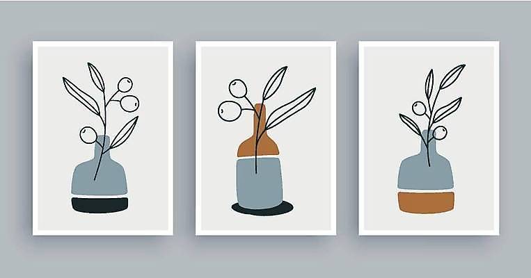 EPS 해외이미지 디자인 열매 백그라운드 일러스트 추상 사람없음 세트 꽃병 흰색 라인아트 그림 올리브 민트색 미니멀 해외일러스트 식물 꽃 선 컬러 무늬 파일형식 벡터 이미지허브