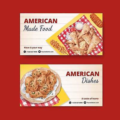 EPS 해외이미지 일러스트 요리 사람없음 빨간색 노란색 식당 치킨 튀김 핫도그 미국음식 해외일러스트 음식 컬러 패스트푸드 서양음식 상점 닭고기요리 파일형식 벡터 이미지허브