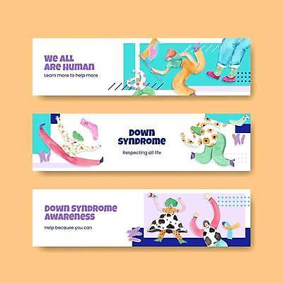 EPS 해외이미지 전신 템플릿 배너 여자 기념일 남자 가로배너 리본 포즈 일러스트 들기 여러명 상반신 성인 하반신 흰색 깃발 다운증후군 연대 성인만 배너세트 증후군 해외일러스트 컬러 다수 모션 사람 이벤트 가로 세트 질병 파일형식 벡터 이미지허브