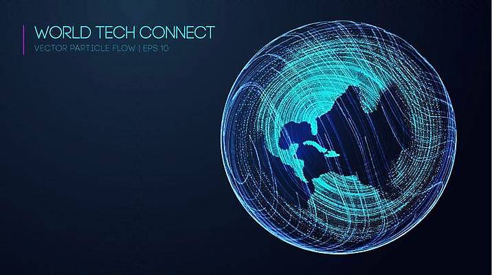 EPS 해외이미지 지구 그래픽백그라운드 일러스트 사람없음 그래픽 파란색 디지털 홀로그램 해외일러스트 컬러 백그라운드 파일형식 벡터 이미지허브