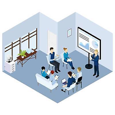 EPS 해외이미지 전신 여자 남자 의자 일러스트 회의 그래프 직장 설명 서기 들기 앉기 여러명 성인 노트북 비즈니스맨 비즈니스우먼 발표 커피메이커 책상 동료 회의실 아이소메트릭 서류판 세미나 컨퍼런스 성인만 해외일러스트 가구 다수 회사 비즈니스 관계 모션 사람 전자제품 사무용품 직장인 커피용품 파일형식 벡터 이미지허브