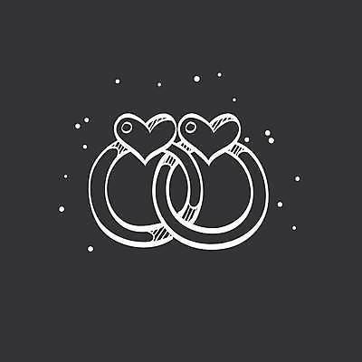 EPS 해외이미지 일러스트 사람없음 검은색 흰색 하트 반지 커플반지 해외일러스트 모양 컬러 장신구 파일형식 벡터 이미지허브