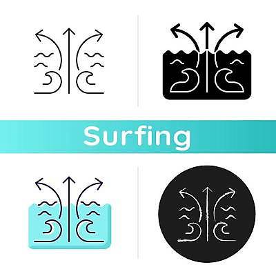 EPS 해외이미지 파도 바다 일러스트 사람없음 세트 원형 서핑 급류 해외일러스트 도형 수상스포츠 파일형식 벡터 이미지허브