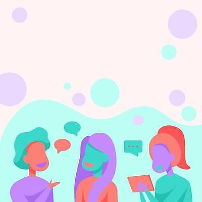 EPS 해외이미지 여자 백그라운드 말풍선 일러스트 프레임 대화 성인 세명 스마트폰 성인여자만 카피스페이스 해외일러스트 말하기 사람 핸드폰 스마트기기 공백 여자만 성인만 파일형식 벡터 이미지허브