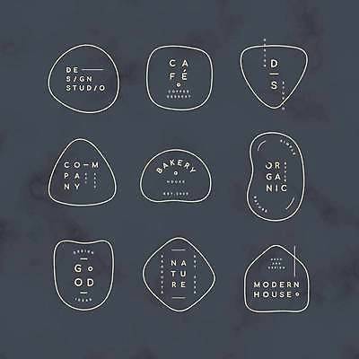 EPS 해외이미지 디자인 선 일러스트 프레임 사람없음 세트 사각형 원형 삼각형 테두리 심볼 라인아트 미니멀 해외일러스트 도형 파일형식 벡터 이미지허브