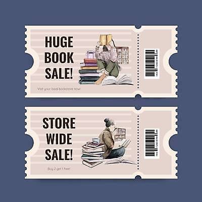 EPS 해외이미지 영어 여자 커피 분홍색 일러스트 들기 앉기 성인 타이포그라피 두명 책 독서 티켓 상품권 바코드 서점 책더미 성인여자만 해외일러스트 문자 음료 컬러 모션 사람 상점 무더기 여자만 성인만 파일형식 벡터 이미지허브