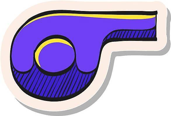 EPS 해외이미지 스티커 일러스트 사람없음 보라색 호루라기 심볼 해외일러스트 컬러 파일형식 벡터 이미지허브