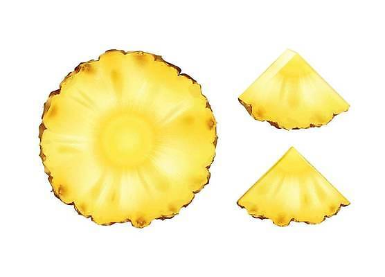 EPS 해외이미지 조각 일러스트 단면 사람없음 세트 노란색 파인애플 해외일러스트 컬러 과일 열대과일 파일형식 벡터 이미지허브