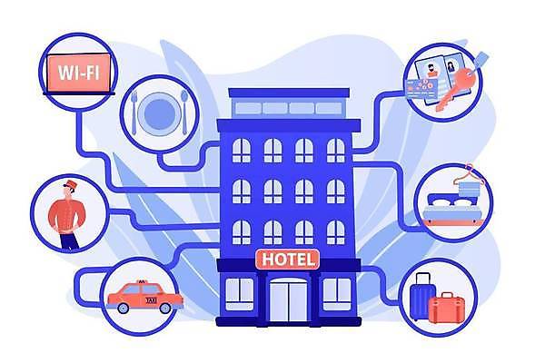 EPS 해외이미지 남자 일러스트 호텔 한명 상반신 성인 파란색 숙박업 숙박 벨보이 성인남자한명만 코랄 해외일러스트 1 산업 컬러 숙소 사람 남자한명만 성인남자만 파일형식 벡터 이미지허브