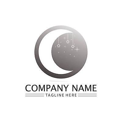 EPS 해외이미지 디자인 별 일러스트 사람없음 반짝임 검은색 달 심볼 해외일러스트 자연요소 컬러 모션 파일형식 벡터 이미지허브