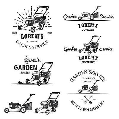 EPS 해외이미지 일러스트 사람없음 라벨 정원 삽 심볼 갈퀴 잔디깎이 해외일러스트 프레임 기계 파일형식 벡터 이미지허브