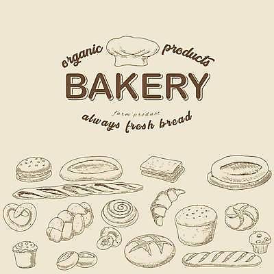 EPS 해외이미지 빵 라인일러스트 일러스트 요리사모자 사람없음 연두색 빵집 햄버거 도넛 바게트 컵케이크 크루아상 머핀 브레첼 해외일러스트 모자_잡화 음식 디저트 패스트푸드 초록색 케이크 상점 요리사 파일형식 벡터 이미지허브