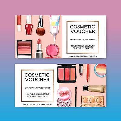 EPS 해외이미지 템플릿 분홍색 일러스트 사람없음 화장품 립스틱 상품권 아이섀도 섀도우팔레트 아이브러쉬 해외일러스트 컬러 뷰티 파일형식 벡터 이미지허브