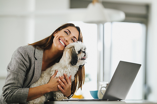 포토 JPG 해외이미지 한마리 여자 행복 반려견 안기 함께함 실내 한명 웃음 상반신 성인 앞모습 아웃포커스 노트북 반려동물 비즈니스우먼 강아지 성인여자한명만 해외포토 동물 1 감정 뷰포인트 컨셉 비즈니스 모션 촬영기법 표정 사람 내부 전자제품 직장인 개 여자한명만 성인여자만 파일형식 이미지허브