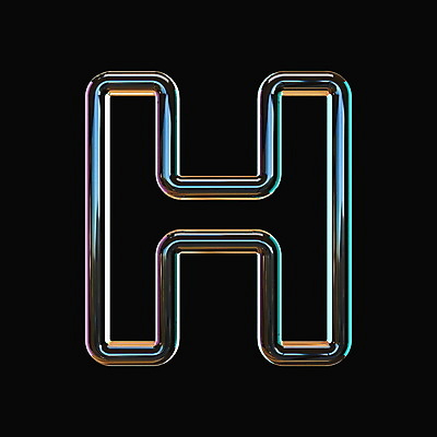 포토 JPG 해외이미지 알파벳 영어 타이포그라피 사람없음 그래픽 3D 입체 네온 H 해외포토 문자 디지털합성 파일형식 이미지허브