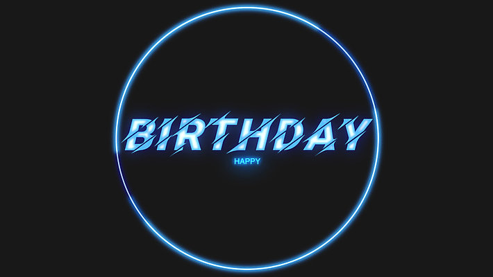 JPG 해외이미지 영어 일러스트 프레임 타이포그라피 사람없음 파란색 원형 생일 데이 네온 해외일러스트 도형 문자 기념일 컬러 파일형식 이미지허브