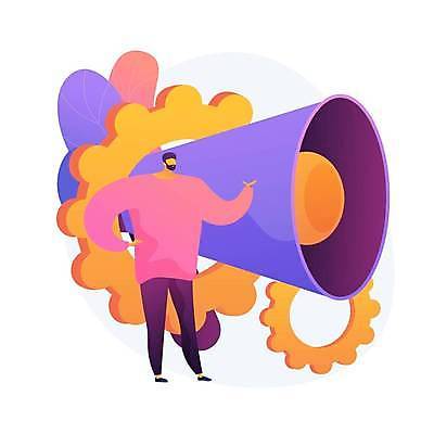 EPS 해외이미지 전신 남자 일러스트 비즈니스 한명 성인 확성기 성인남자한명만 해외일러스트 1 사람 남자한명만 성인남자만 파일형식 벡터 이미지허브