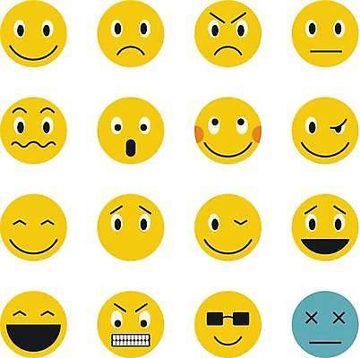 EPS 해외이미지 캐릭터 감정 일러스트 표정 사람없음 세트 노란색 원형 이모티콘 해외일러스트 일러캐릭터 도형 컬러 파일형식 벡터 이미지허브