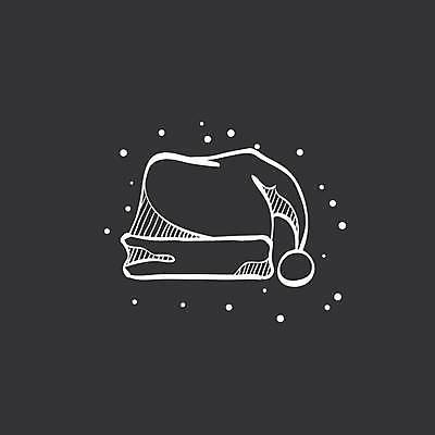 EPS 해외이미지 크리스마스 일러스트 산타모자 사람없음 검은색 해외일러스트 모자_잡화 기념일 컬러 파일형식 벡터 이미지허브