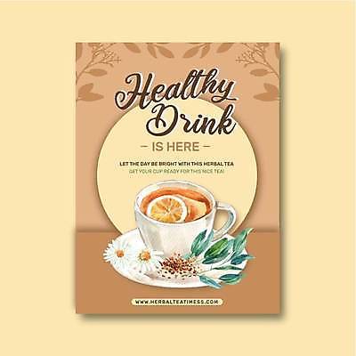 EPS 해외이미지 디자인 포스터 컨셉 일러스트 재료 수채화 아이디어 건강 미술 장식 컬러풀 페인트 뜨거움 맛 레몬 그림 손그림 세이지 캐모마일 해외일러스트 꽃 컬러 과일 문화예술 허브 파일형식 벡터 이미지허브